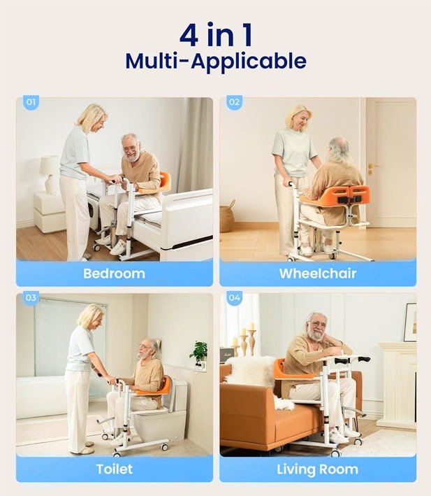 كرسي نقل مريض رافعة هيدروليك - الصورة 3