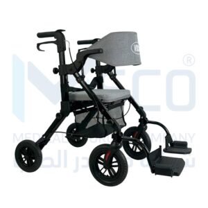 مشاية 2 في 1 لكبار السن مع مقعد ومسند ظهر ومسند للقدمين